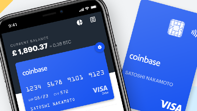 Coinbase debetkort.
