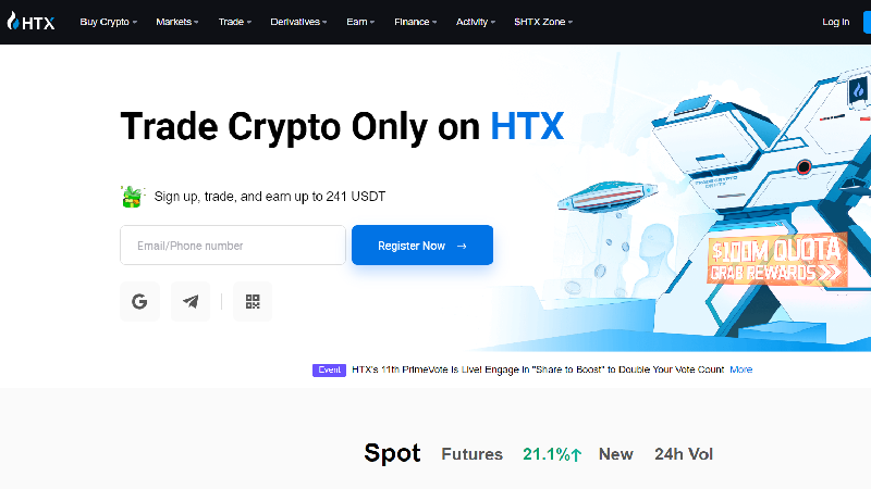 HTX Kryptobørs med lav avgift.
