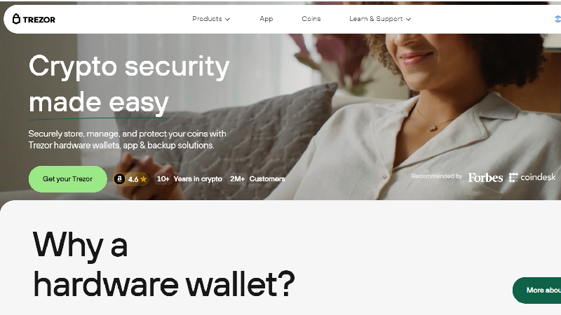 Trezor Crypto Wallet.
