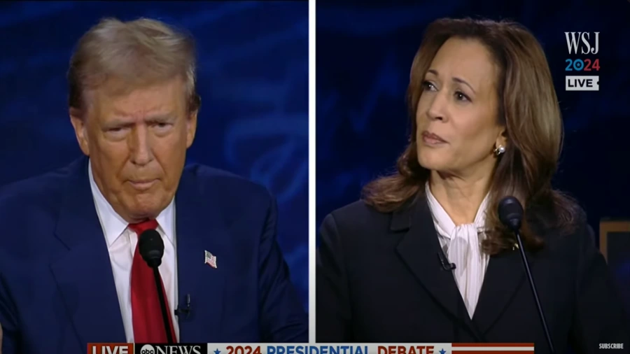 Trump og Harris under presidentdebatten i 2024