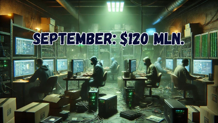 September 2024 120 millioner dollar forårsaket av kryptohacking